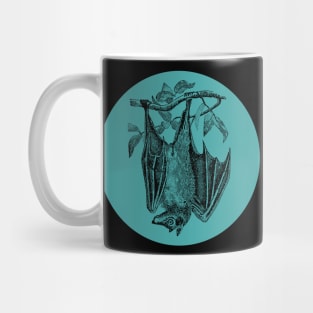 Halloween Bat, Omens, Signs, and Fortunes - Teal and Black Style Mug